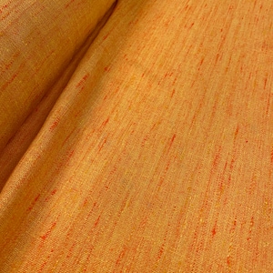 Vintage 1960’s Orange Creamsicle MCM Rayon Shantung style Drapery Fabric 47” BTY