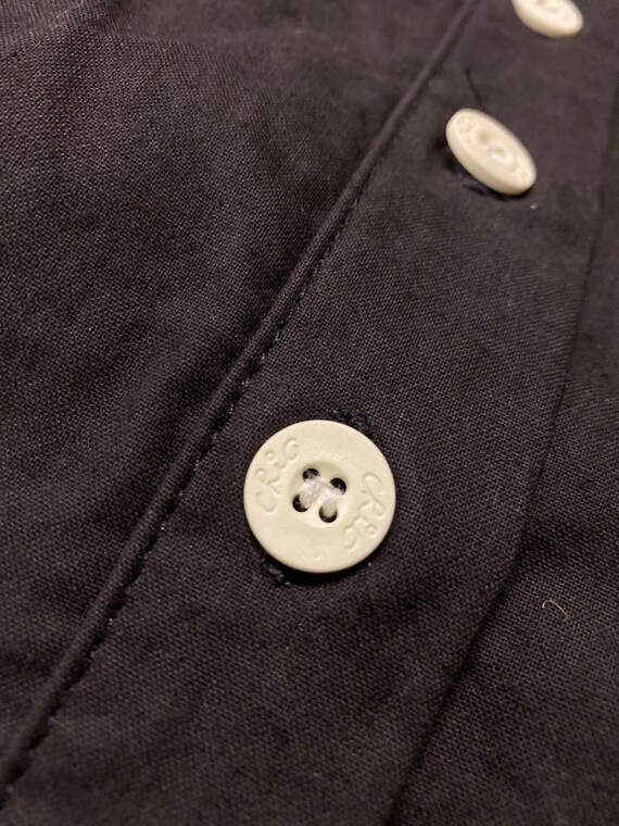 Vintage 1980’s CHIC Crop Top Black White Button S… - image 5