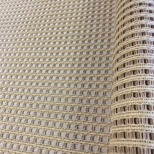 Vintage 1960’s-70’s Beige MCM Cotton/ Rayon Drapery Fabric 48” BTY MESH Loose Open Weave Curtain Fabric