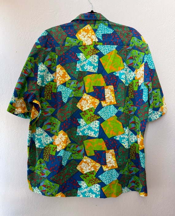 Vintage Oceano Floral Patchwork Button Front Men’… - image 4