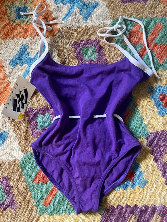 Vintage 1980’s Girls Purple Leotard Swimsuit One P