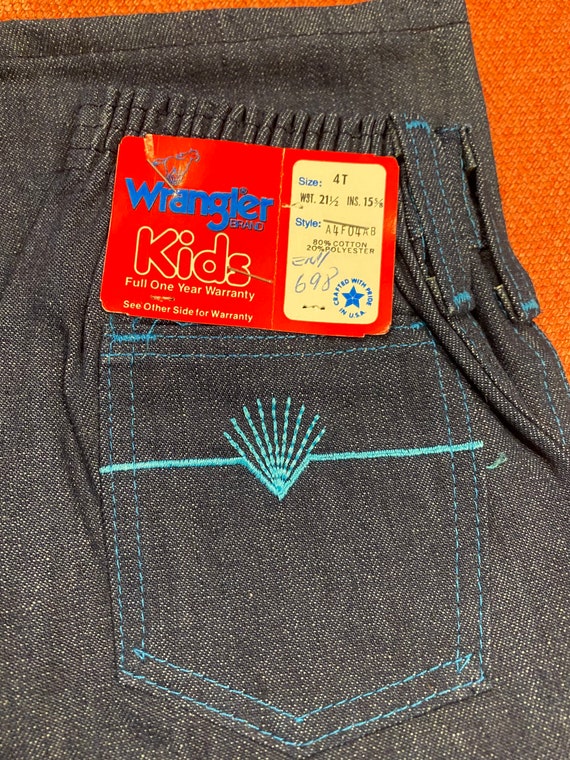 Vintage 1970’s Wrangler Kids Embroidered pocket J… - image 4