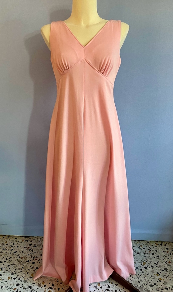 Vintage 1970’s PINK Stretch Knit Poly Dress 70’s S