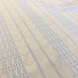 Vintage 1960’s-70’s Cream White MCM Cotton/ Rayon Drapery Fabric 47” BTY Loose Weave Curtain