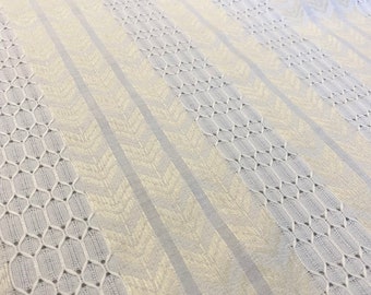 Vintage 1960’s-70’s Cream White MCM Cotton/ Rayon Drapery Fabric 47” BTY Loose Weave Curtain Deadstock