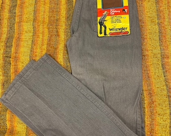 Vintage 80’s Wrangler Pro Rodeo Grey Jeans Boys Cowboy Cut 14 Slim Rodeo booklet