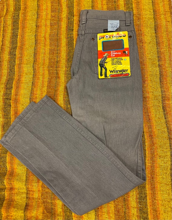 Vintage 80’s Wrangler Pro Rodeo Grey Jeans Boys C… - image 1