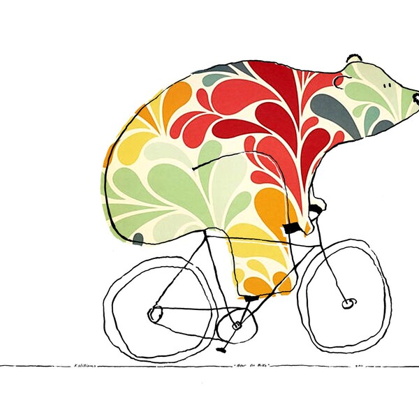 Bear su bici - cartolina stazionario Pack Set di dieci - retro bianco