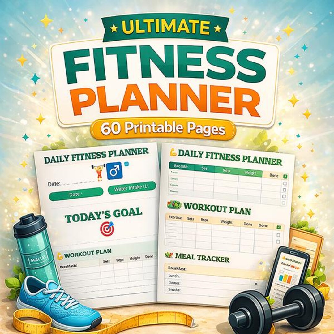 Ultimate Fitness Daily Planner Printable, Workout Log, Meal Planner ...