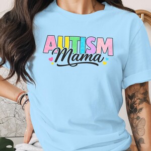 Archivo PNG digital de Mamá Autista, Regalo para Mamá de Necesidades Especiales, Mes de Concientización sobre el Autismo, Arte Gráfico de Apoyo a Madres Amorosas, PNG de Mamá Autista en tonos pastel