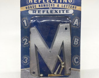 Vintage Reflective Letter M-House Numbers & Letters-Circa 1960s/70s