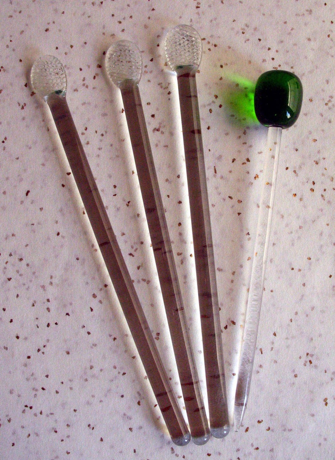 4 Vintage Glass Swizzle SticksCocktail Stir SticksOlive Etsy