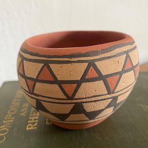 Vintage JR Loretto signiert Samentopf-Native American Pottery-Studio Keramik handbemalt-Jemez Pueblo