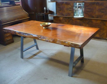 Massive live edge Indian Mahogany dining table