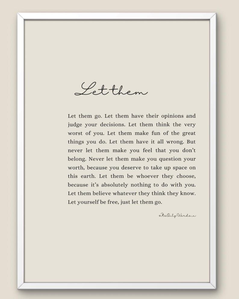 Let Them Poem Print – Mel Robbins Inspired Wall Art (digital Download ...
