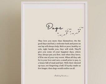 Dogs Poem Print