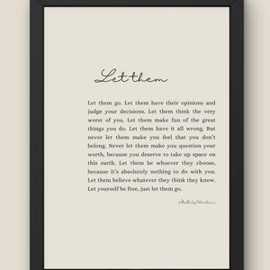 Let Them Poem Print – Mel Robbins Inspired Wall Art (digital Download ...
