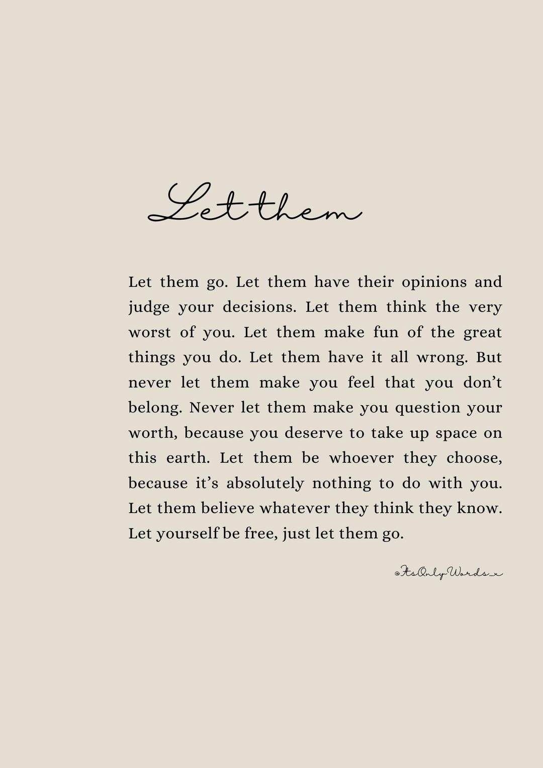 Let Them Motivational Poem Print Inspirational Wall Art A4 or A5