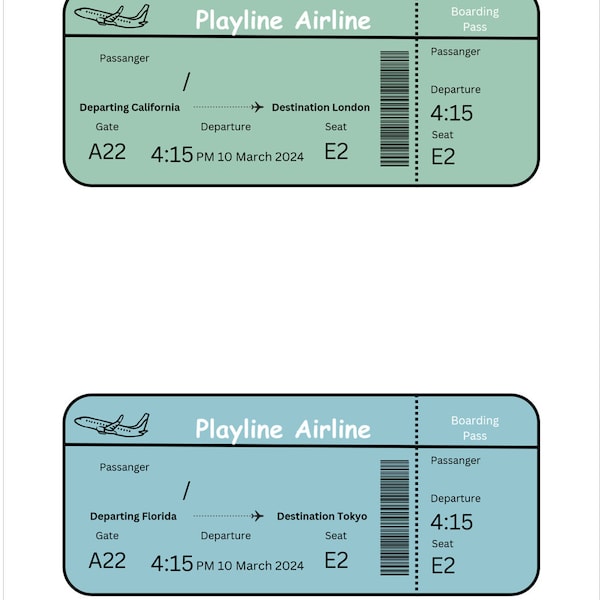 Kids play imagination fun print printable child children plane airplane ticket paper creative creativity