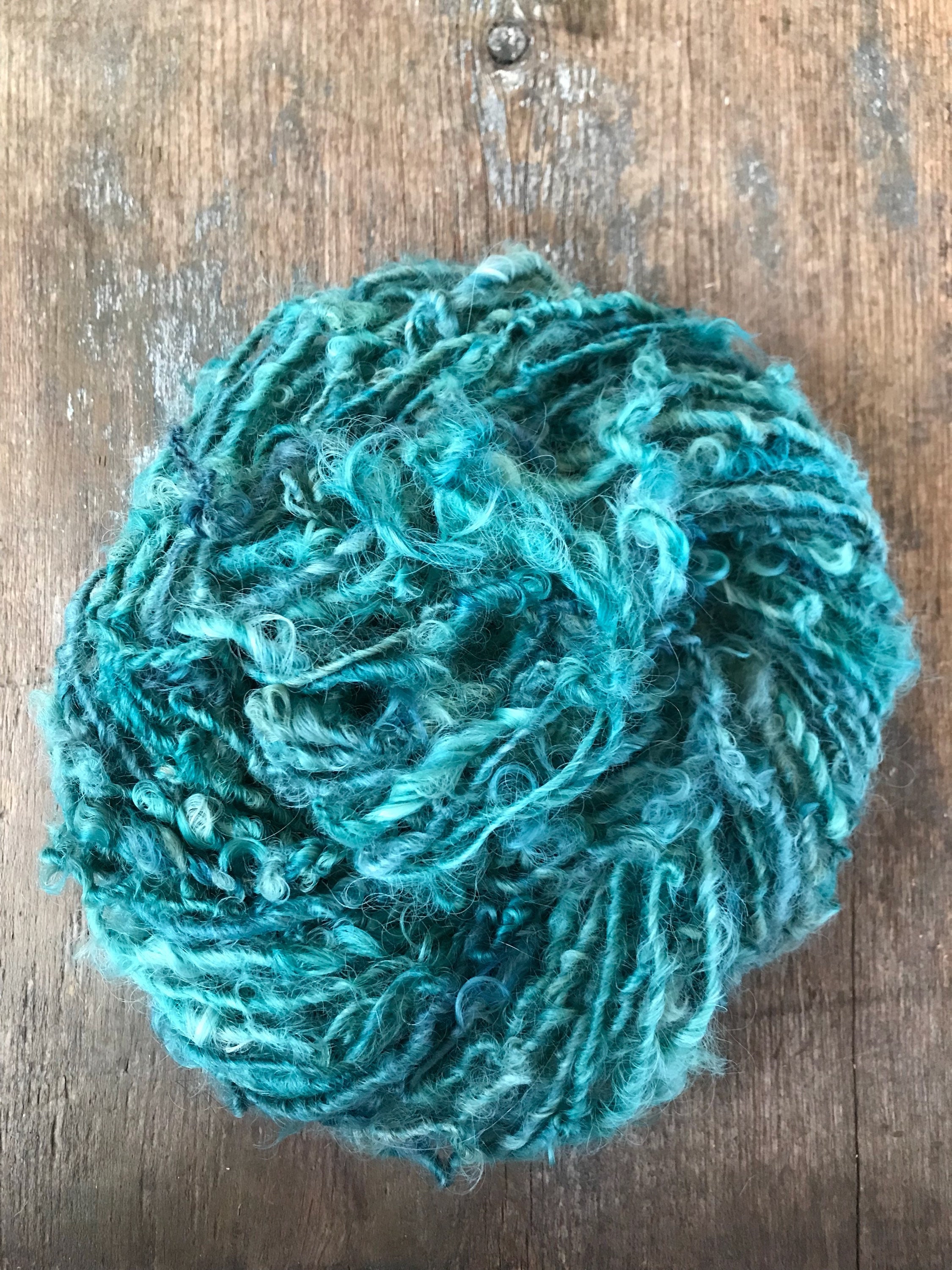 Aquamarine Lincoln Locks, 20 Yards Handspun Yarn, Lockspun Yarn, Aquamarine Lincoln Locks, 20 Yards Handspun Yarn, Lockspun Yarn,