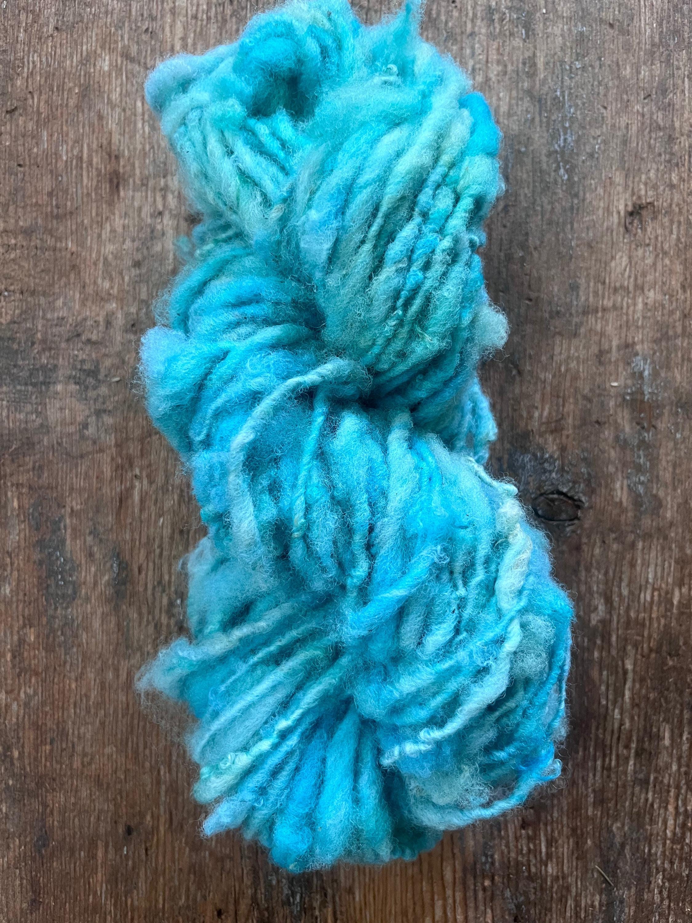 Orinoco Flow - handspun textured blue art yarn - Thumbnail 7
