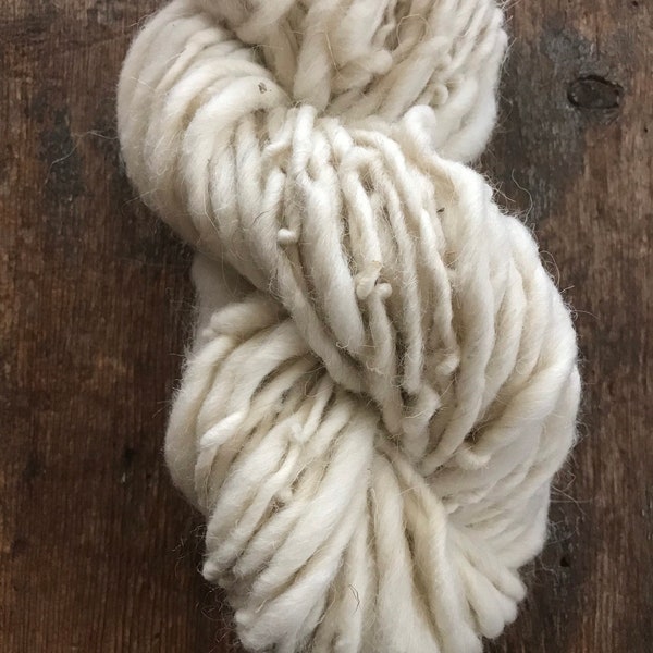 White handspun yarn, 20 yards