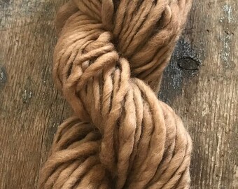 Black walnut hull naturally dyed handspun yarn, 20 yards