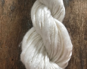 White bamboo handspun yarn, 20 yards