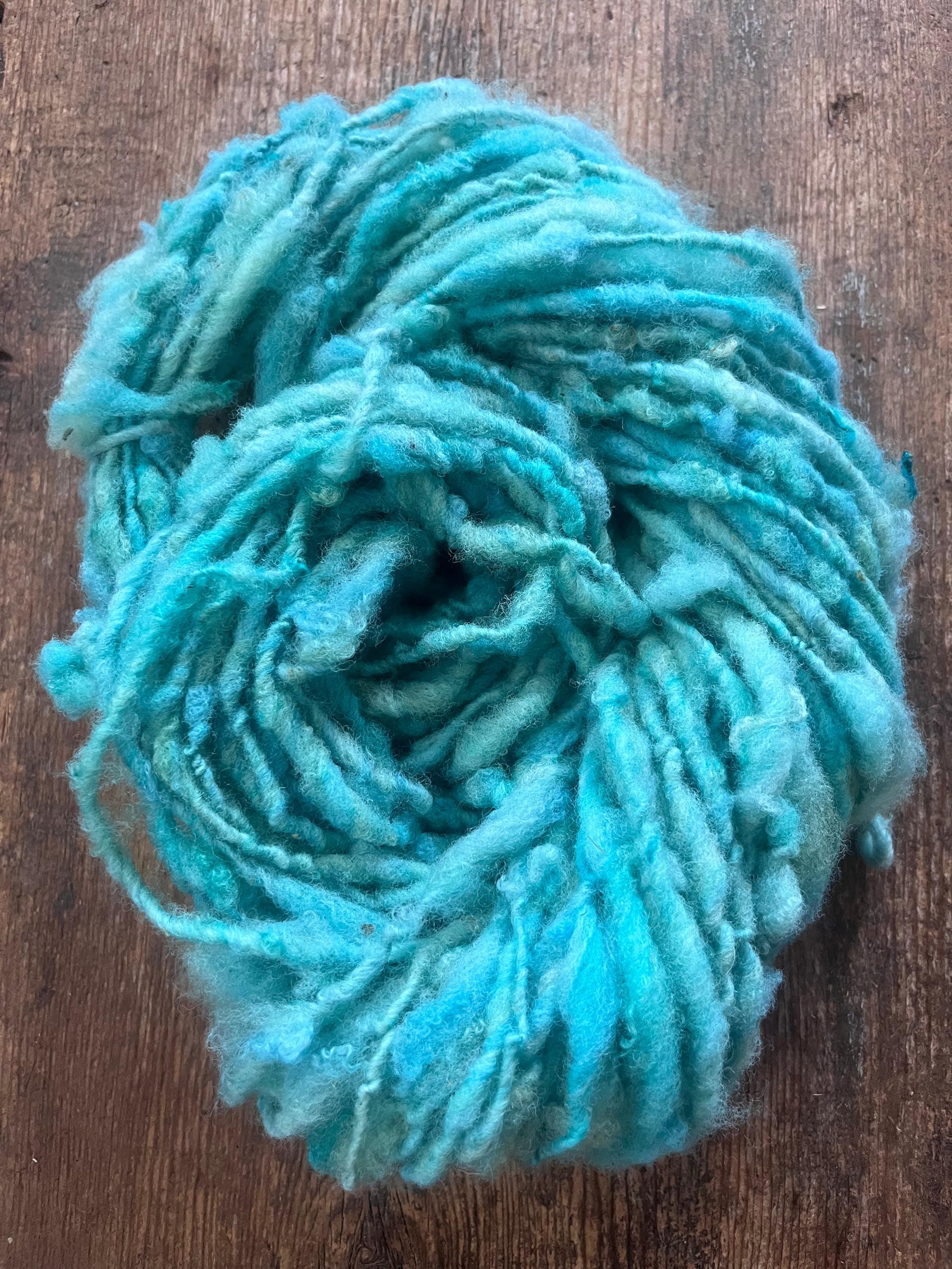 Orinoco Flow - handspun textured blue art yarn - Thumbnail 5