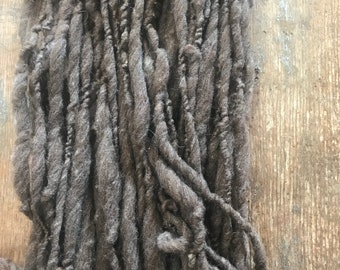 Brown corriedale handspun yarn, 20 yards corriedale wool