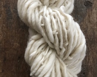 White handspun yarn, 50 yards