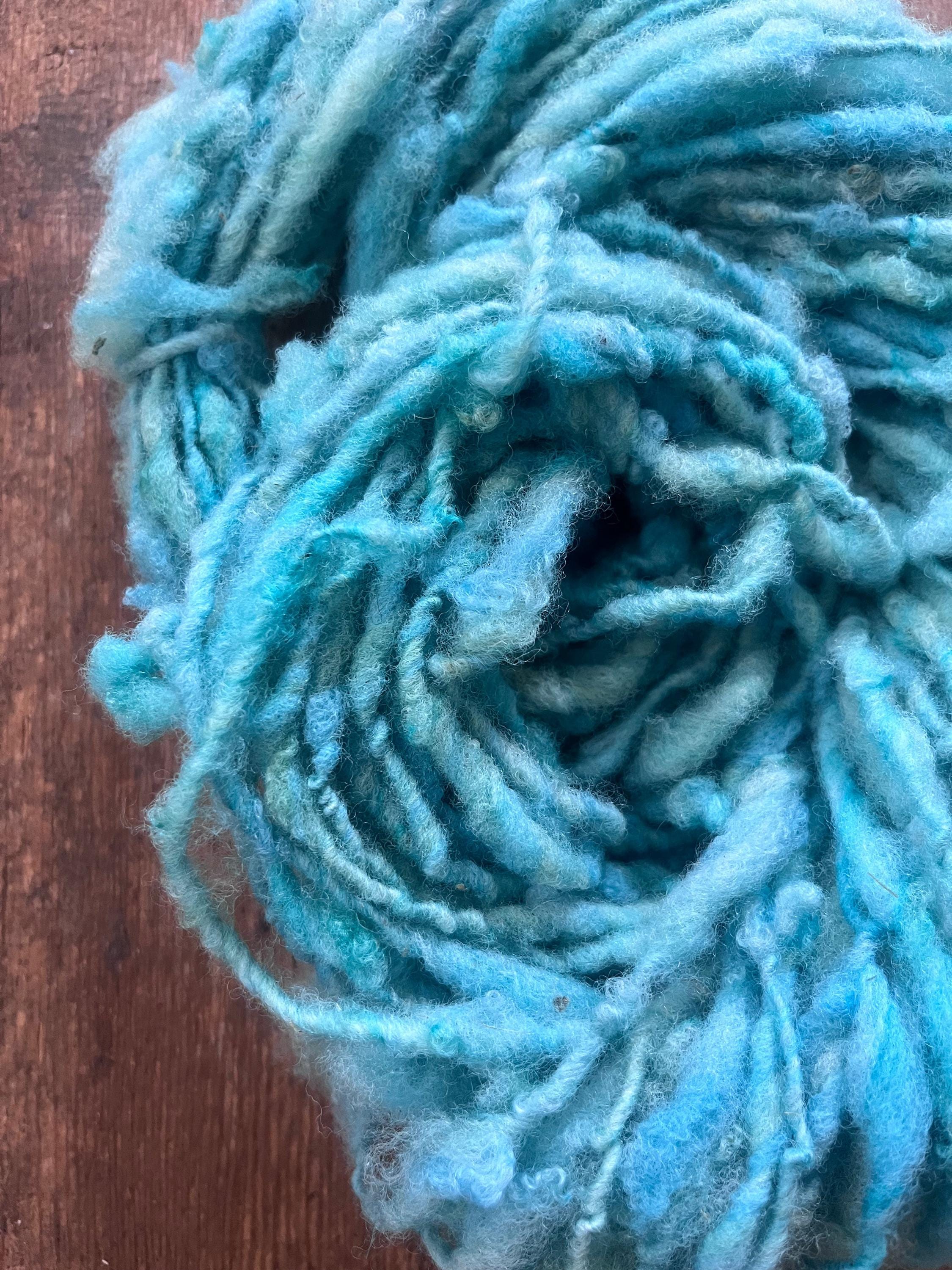Orinoco Flow - handspun textured blue art yarn - Thumbnail 6