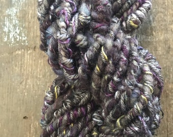 Golden Plum   luxury wrapped coiled handspun yarn, 40 yards