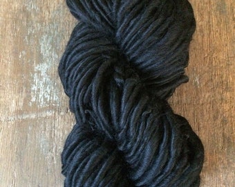 Midnight Rendezvous 50 yards wool yarn inky black