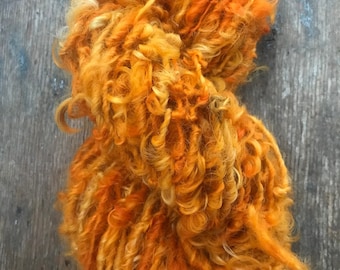 Monarch, orange 50 yards handspun yarn