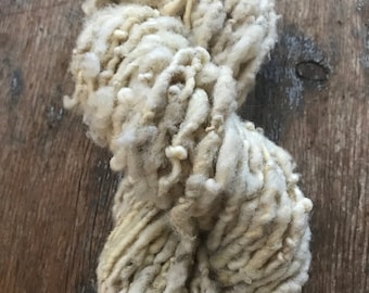 White handspun corriedale yarn, 50 yards corriedale wool