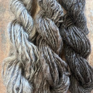 Naturally colored ombré wool yarn set, 150 yards light bulky weight handspun