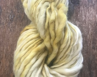 Black walnut leaf naturally bundle dyed handspun yarn, 50 yards