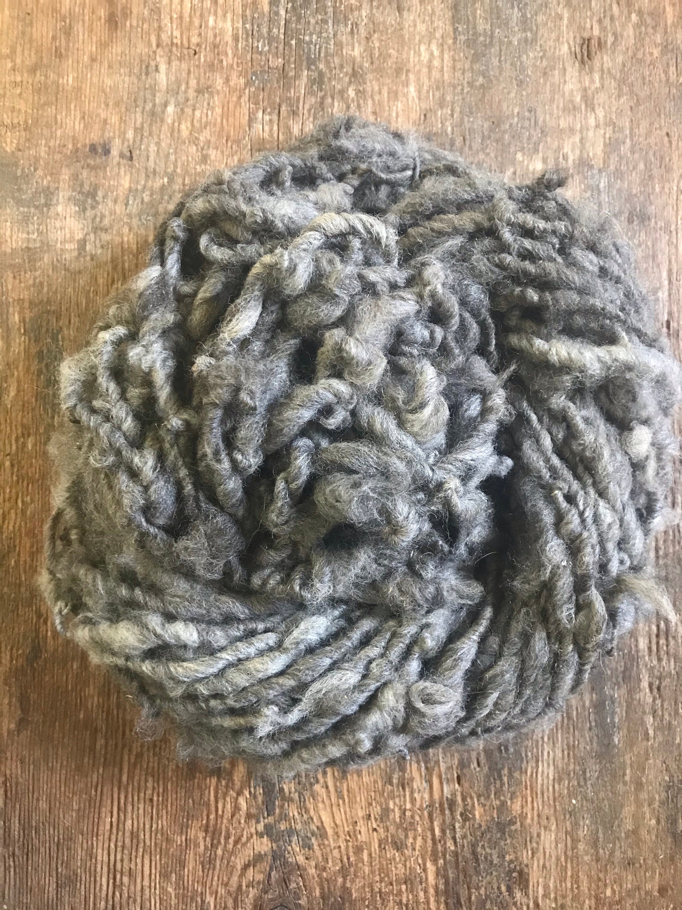 Natural grey alpaca handspun yarn, 50 yards - Thumbnail 7