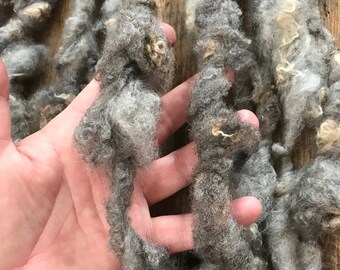 Gray Finnsheep art yarn - jumbo handspun, 12 yards