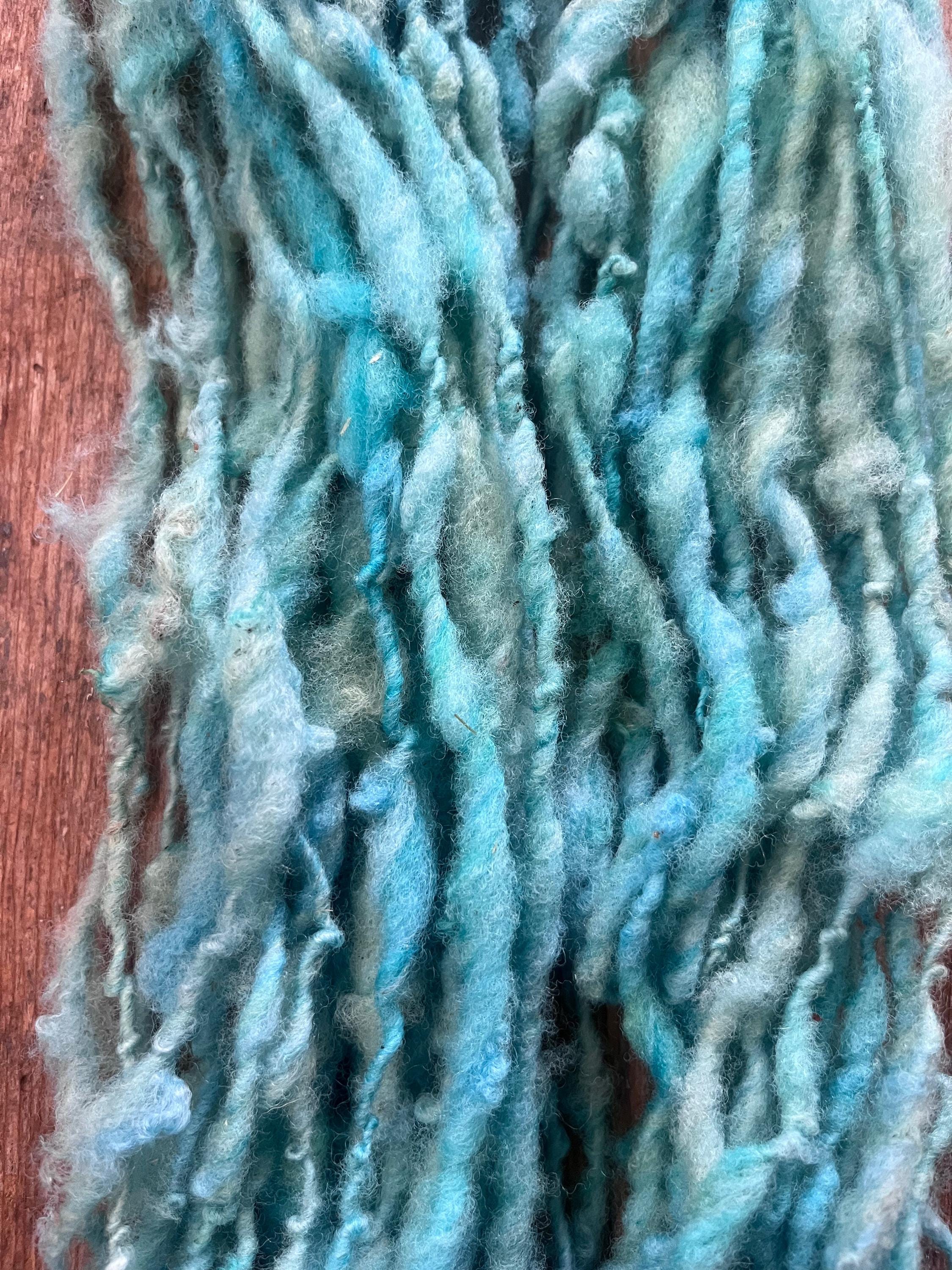 Orinoco Flow - handspun textured blue art yarn - Thumbnail 3