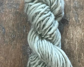 Witchy grey-green naturally dyed with lavender handspun yarn, 50 yards