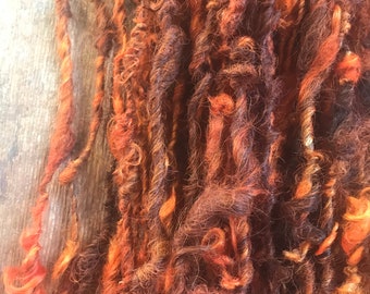 Jack O Lantern, orange overdyed 20 yards handspun yarn