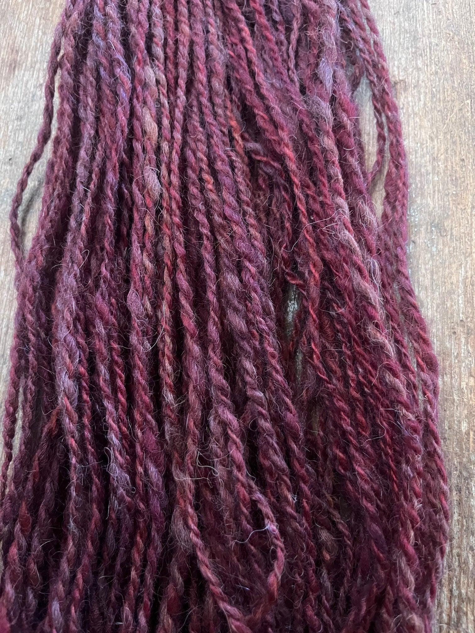 Raspberry Fool - 50 yards light bulky handspun yarn - Thumbnail 6