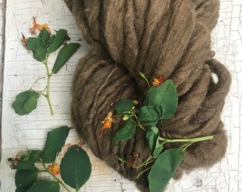 Jewelweed, heathered naturally dyed handspun yarn, 20 yards