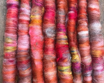 Mango Lassi art rolags spinning fiber