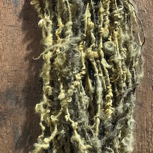 Goldenrod & Grey naturally dyed Lincoln wool locks yarn, 20 yards