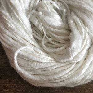 White bamboo handspun yarn, 20 yards