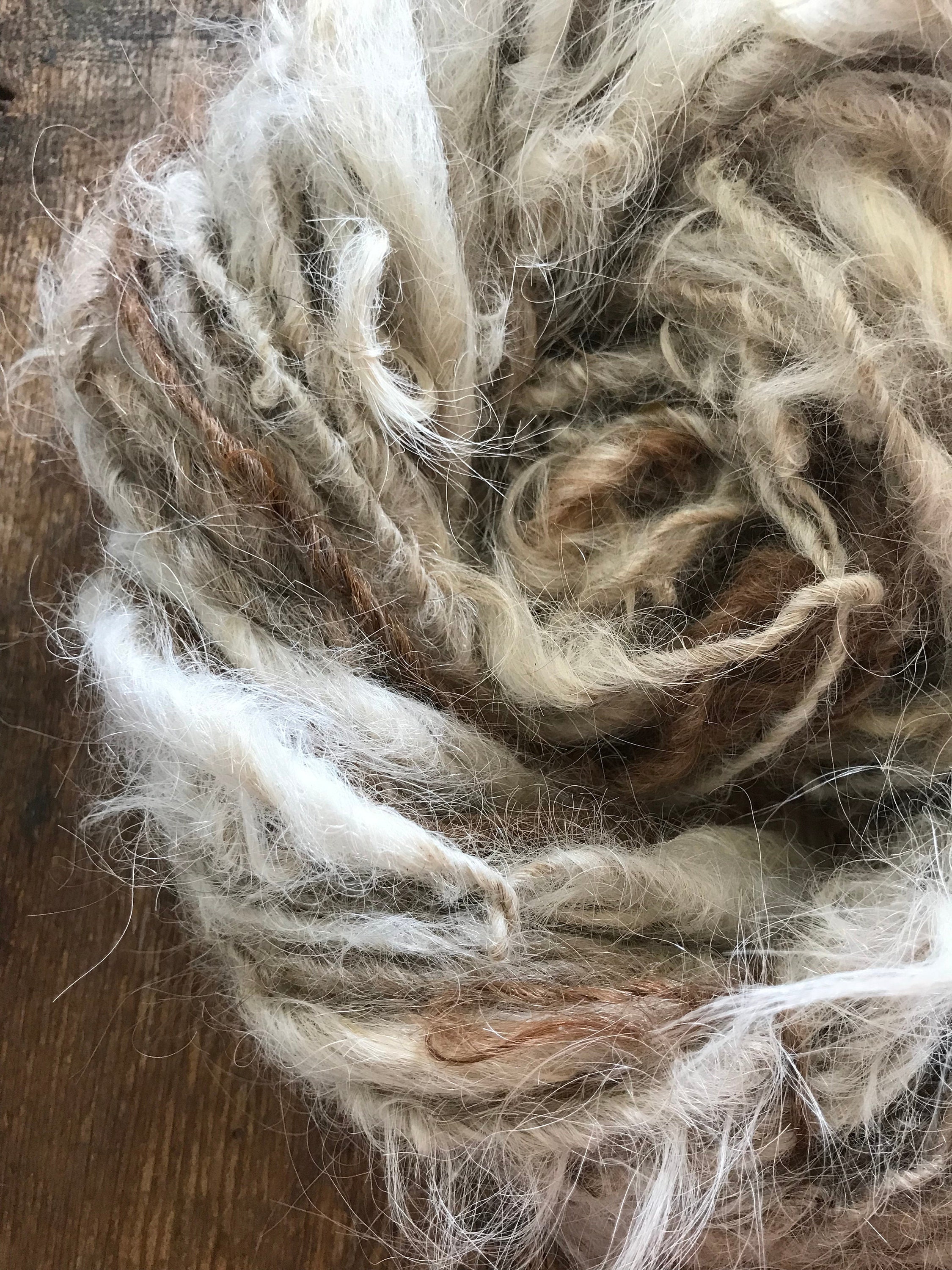 Dreamy “Carlos” suri llama lockspun yarn, 20 yards - Thumbnail 5