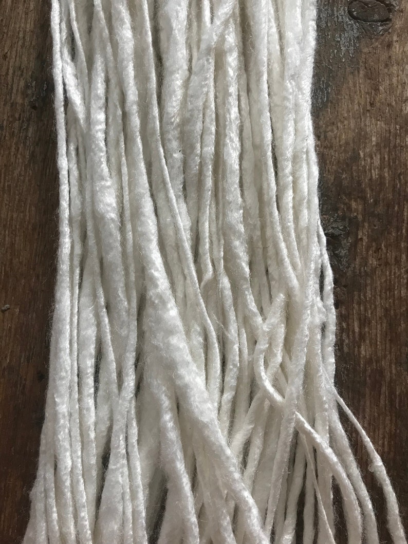 White bamboo handspun yarn, 20 yards